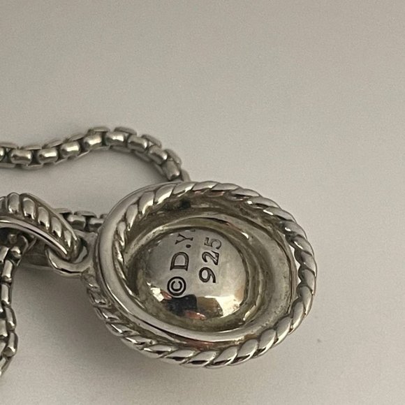 Authentic david yurman crossover pearl and diamonds pendant necklace - Picture 7 of 8